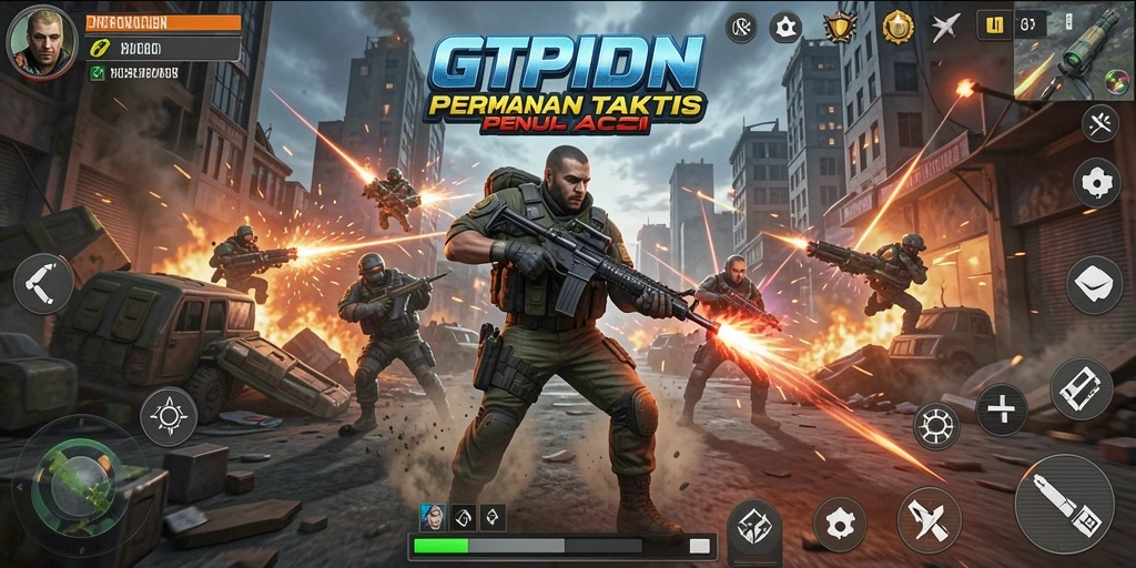 Screenshot GTPIDN menampilkan aksi seru dalam pertempuran TPS.