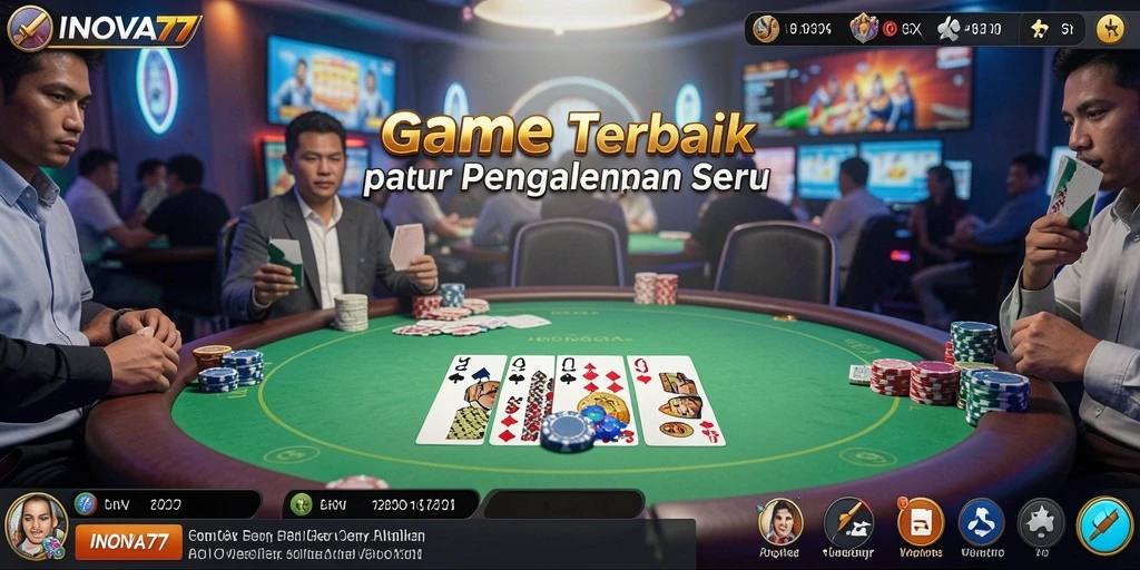 Tampilan gameplay Poker yang seru dan mendebarkan di INOVA77.