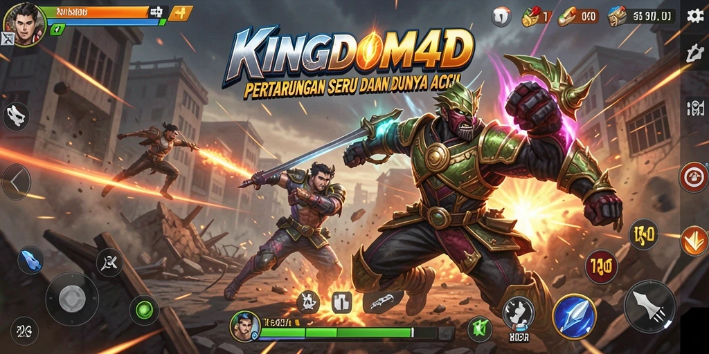 Menampilkan aksi seru dari gameplay KINGDOM4D yang mendebarkan.