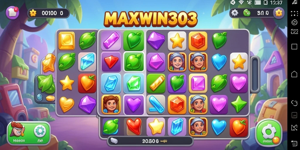 Tampilan gameplay seru dalam permainan Match-3 MAXWIN303.