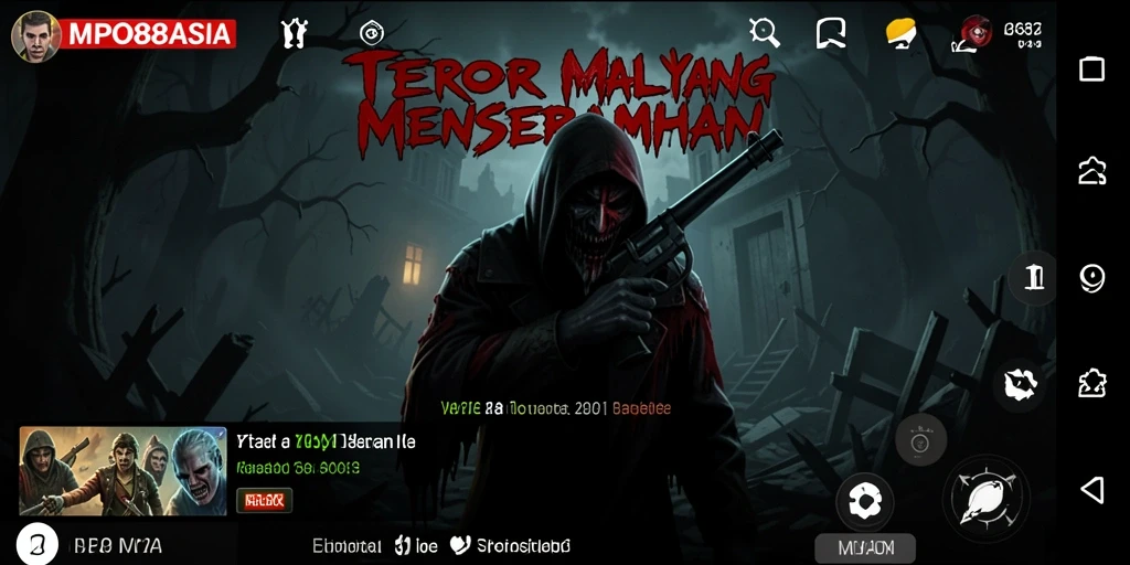 Tampilan gameplay MPO88ASIA yang menyeramkan dengan atmosfer mencekam.
