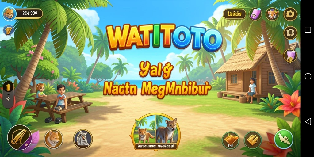 Tampilan gameplay <strong>WATITOTO</strong> yang ceria dan penuh warna.